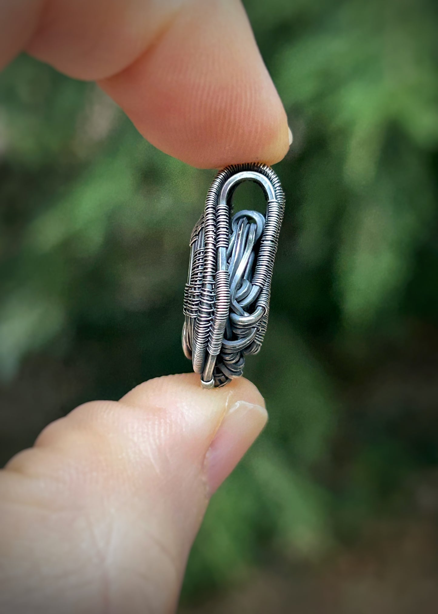 mini Boulder Opal pendant // Wire Wrap // Handmade Jewelry // Festival // Oxidized Sterling Silver // Elegant // One of a Kind // Fire Opal