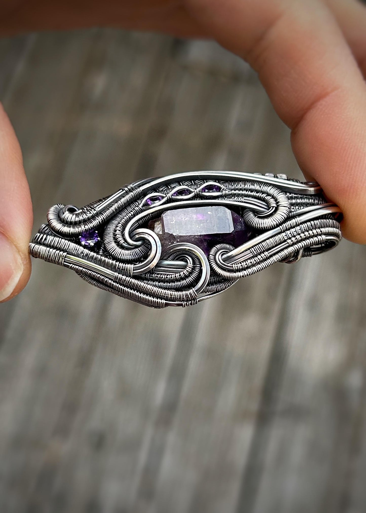 Purple Monochromatic Pendant // Amethyst // Wire Wrap // Festival Jewelry // Gems // Crystal // February Birthstone // Handmade Wire Art