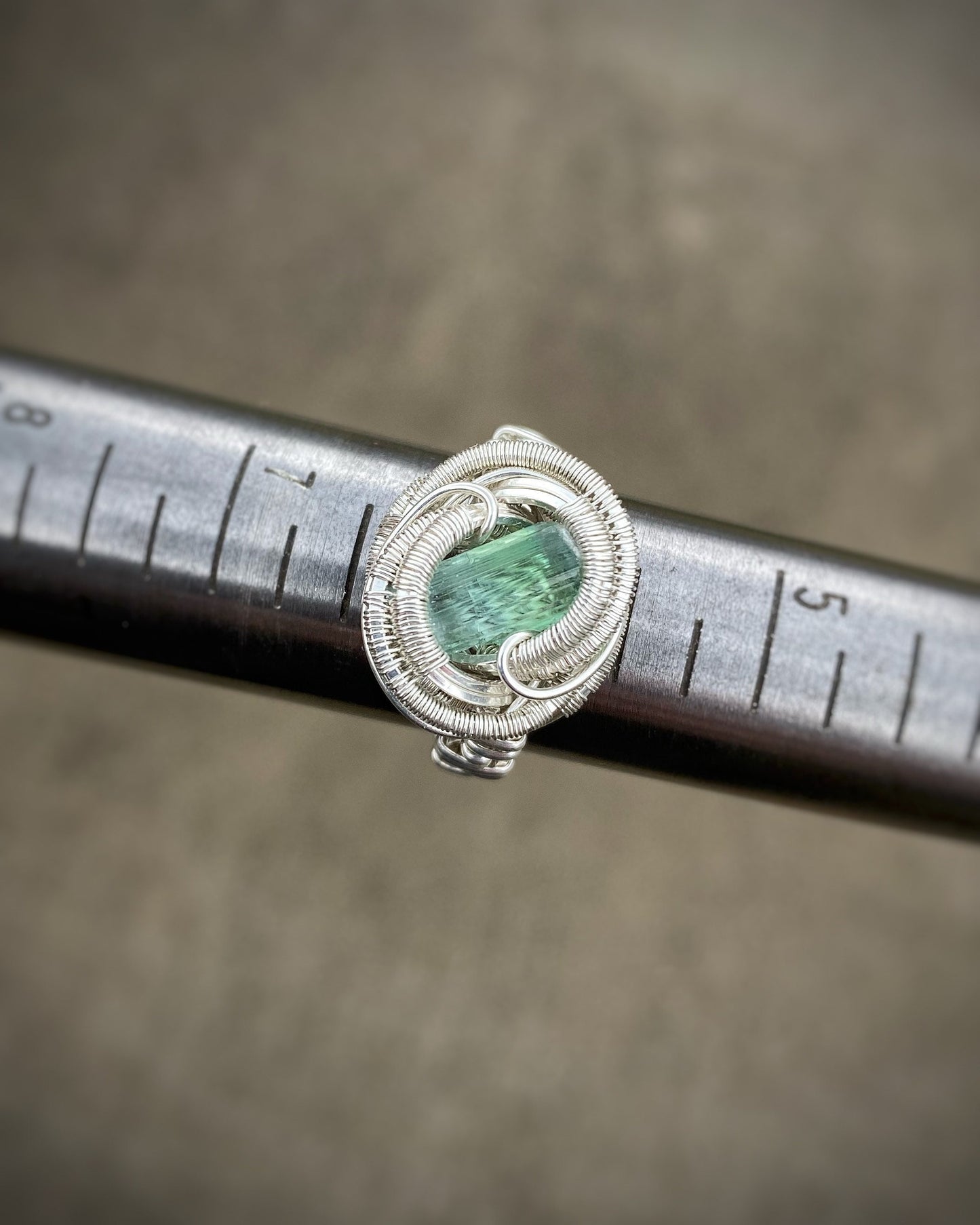 Blue Green Tourmaline // Wrapped Ring // Festival Jewelry // Sterling Silver // Wire Flow // Organic // Comfortable // Sexy Ring // Crystal