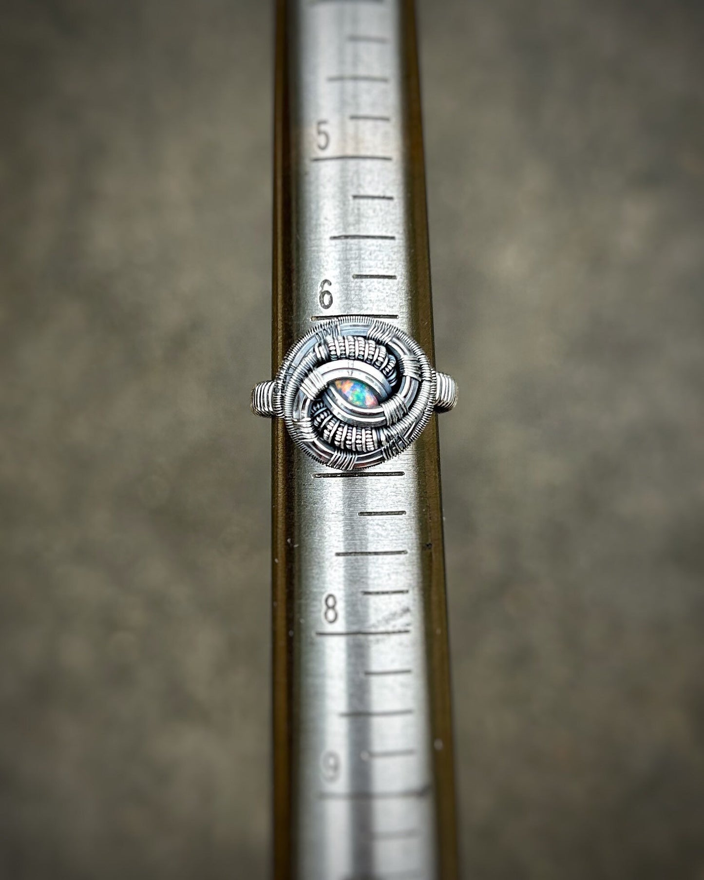 Opal Ring // Size 6.5 // Ethiopian Opal // Oxidized Sterling Silver // Sexy Ring // Wire Wrap // Circular // Comfortable // Handmade Art
