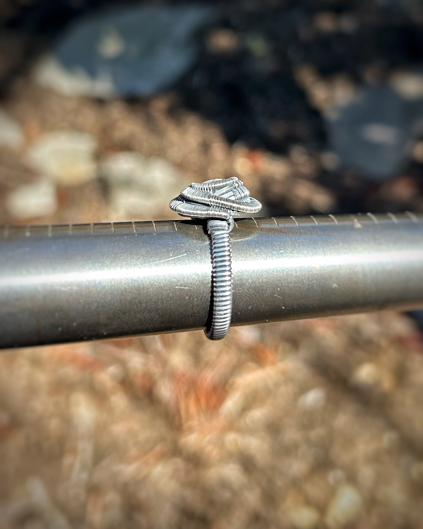 Moonstone Ring // Oxidized/Polished Silver // Size 11