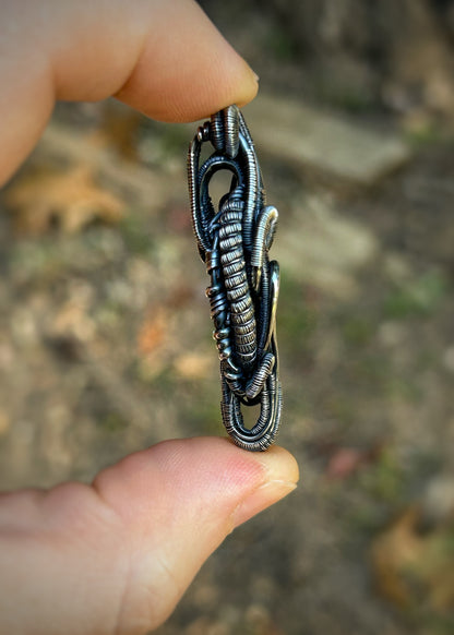 Aussie Opal Pendant // Handmade Wire Jewelry // Oxidized Sterling Silver // Festival Jewelry // Double Bailed // Australian Opal // Organic