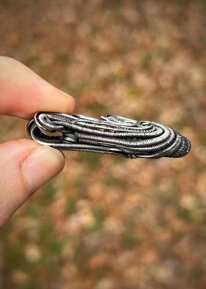Autumnal Jammer Pendant // Garnet Crystals // Color Gradient // Festival Jewelry // Oxidized Silver Wire Wrap // Handmade Wire Art // Sexy