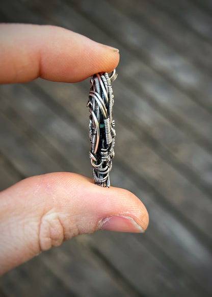 Whimsical Colorful Pendant // Wire Wrapped Jewelry // Oxidized Silver // Festival // Gems // Aqua / Garnet / Opal / Spinel // Handmade Art