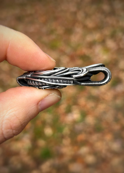 Autumnal Jammer Pendant // Garnet Crystals // Color Gradient // Festival Jewelry // Oxidized Silver Wire Wrap // Handmade Wire Art // Sexy