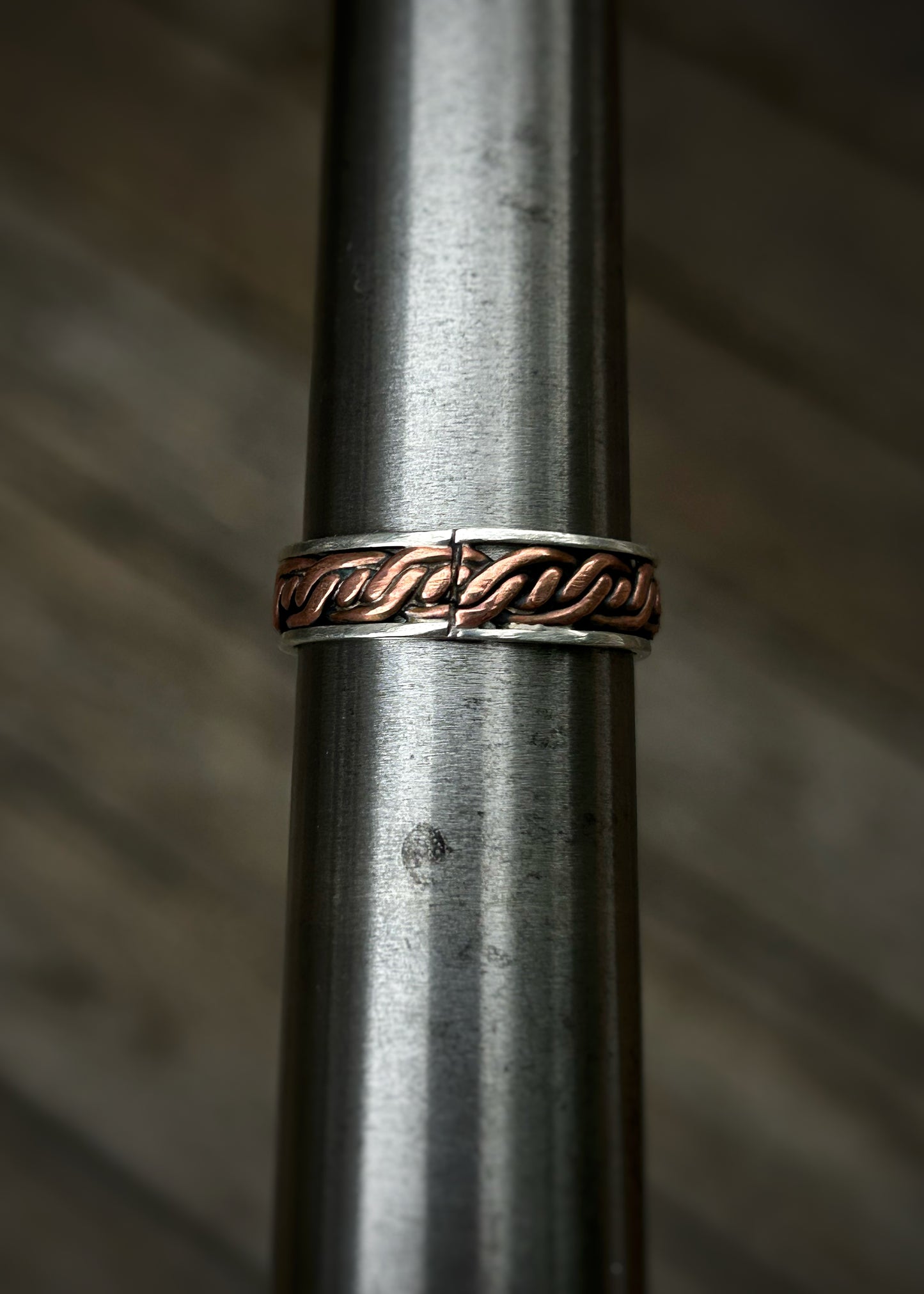 Triple twist // 4-wire braid // Sterling silver and copper // wrapped ring band // braided //handmade ring // mixed metals // comfortable