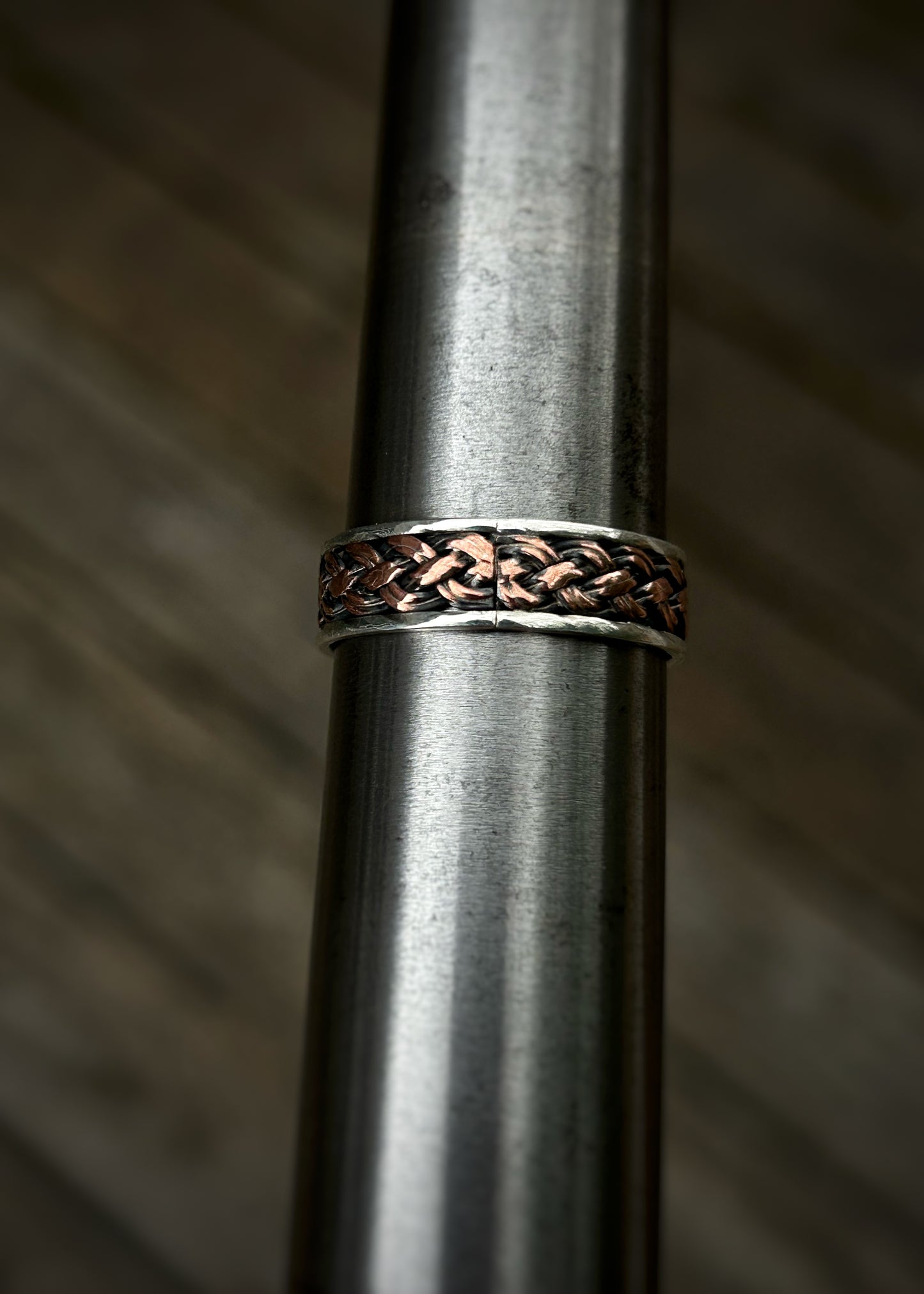 4 Strand, 8 wire braid // Sterling silver and copper // wire wrapped ring band // braided //handmade ring // mixed metals // comfortable