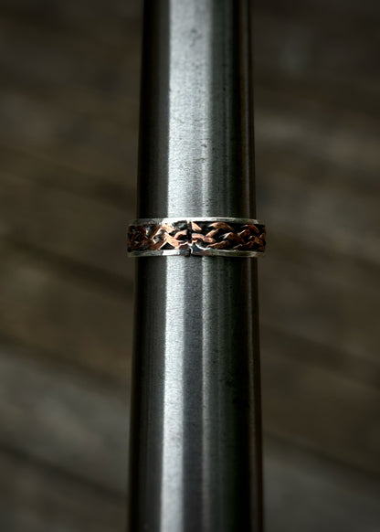 5-wire copper braid // Sterling silver and copper // wire wrapped ring band // braided //handmade ring // mixed metals // comfortable