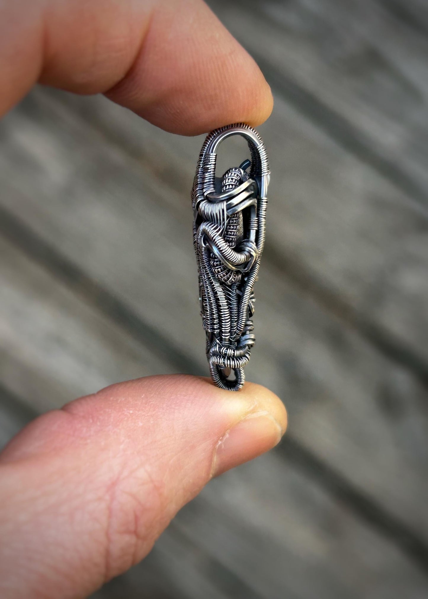 From A to Z // Amethyst // Zircon // Oxidized Silver // Festival Jewelry // Handmade // One of a Kind // Wire Wrapped Pendant // Elegant