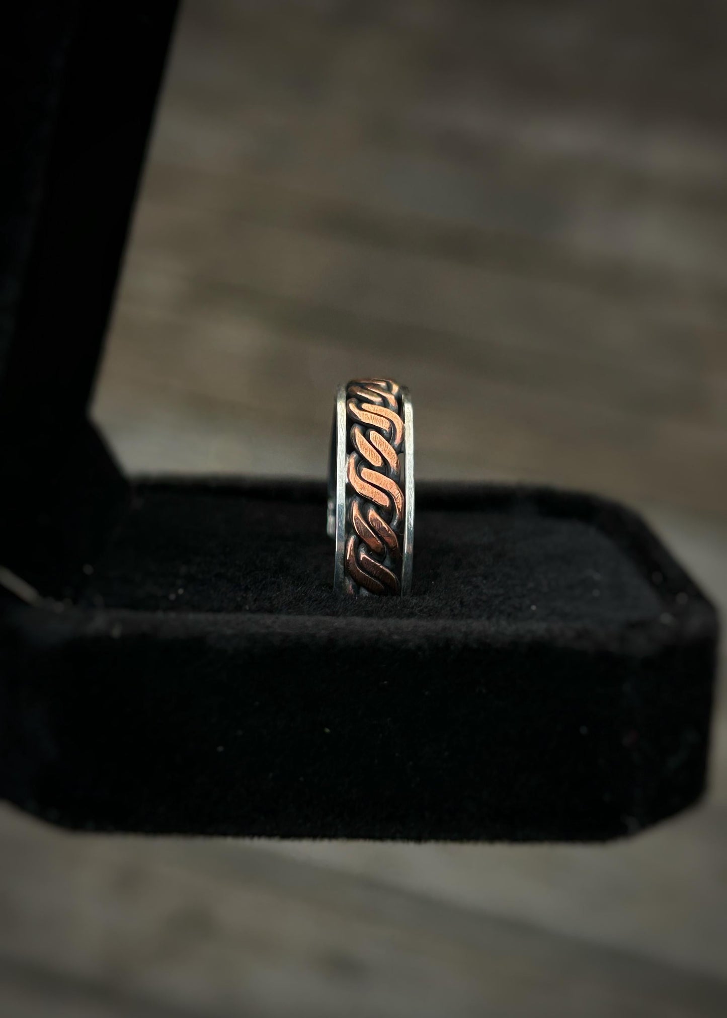 Double twist // 4-wire braid // Sterling silver and copper // wrapped ring band // braided //handmade ring // mixed metals // comfortable