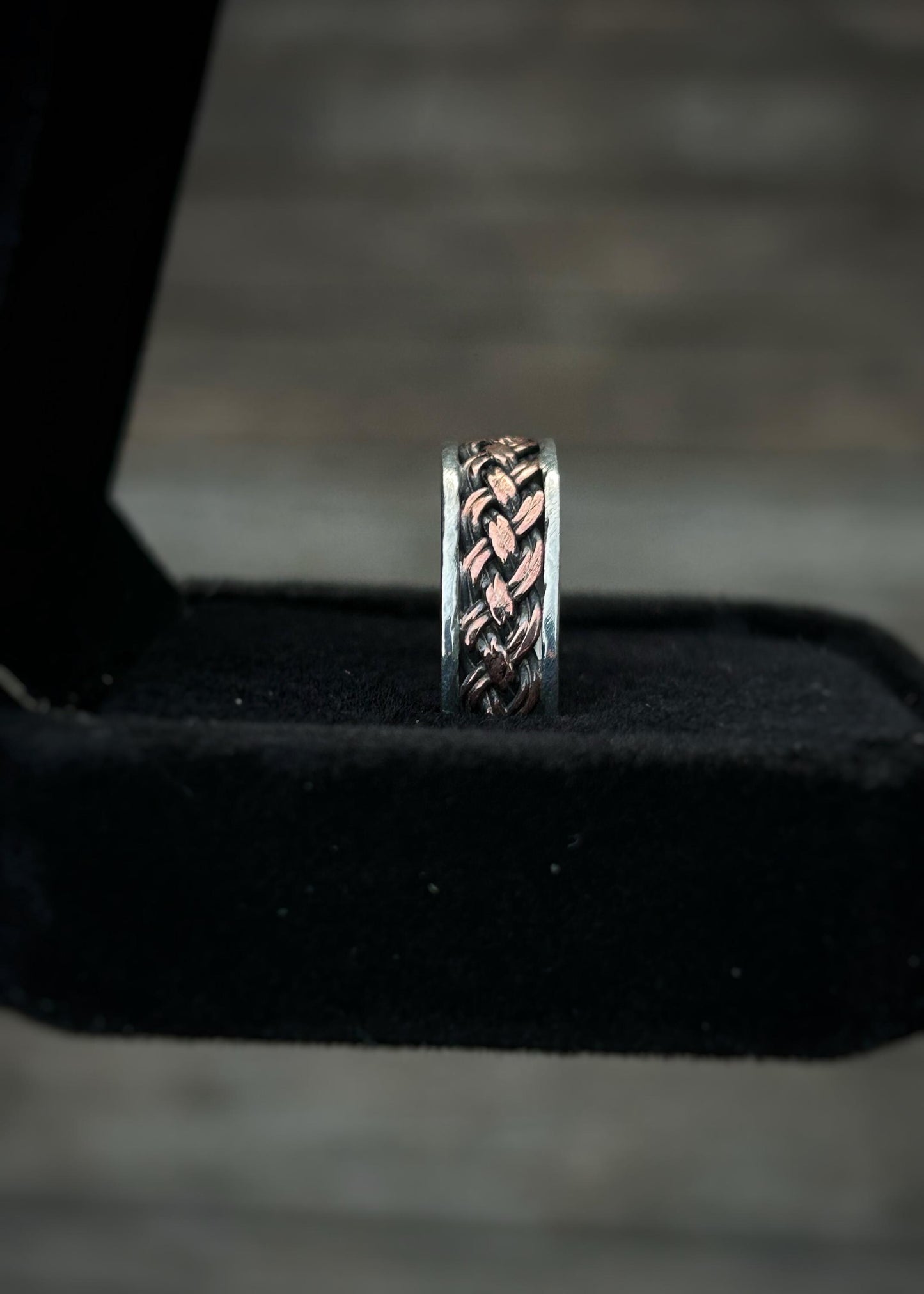 4 Strand, 8 wire braid // Sterling silver and copper // wire wrapped ring band // braided //handmade ring // mixed metals // comfortable