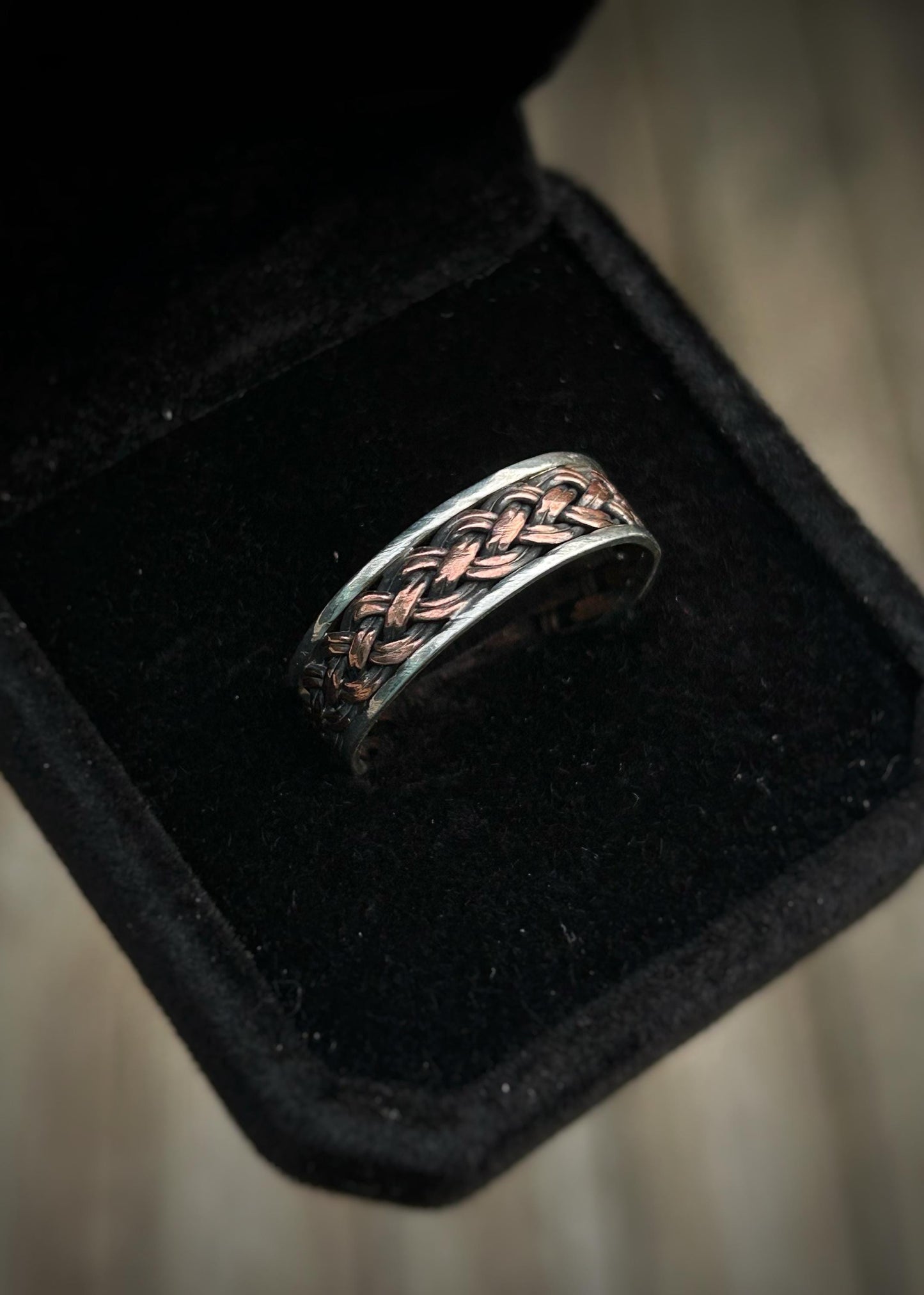 4 Strand, 8 wire braid // Sterling silver and copper // wire wrapped ring band // braided //handmade ring // mixed metals // comfortable