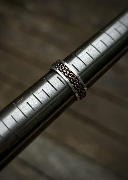6 strand copper basket weave // Sterling silver and copper // wrapped ring band // braided //handmade ring // mixed metals // comfortable