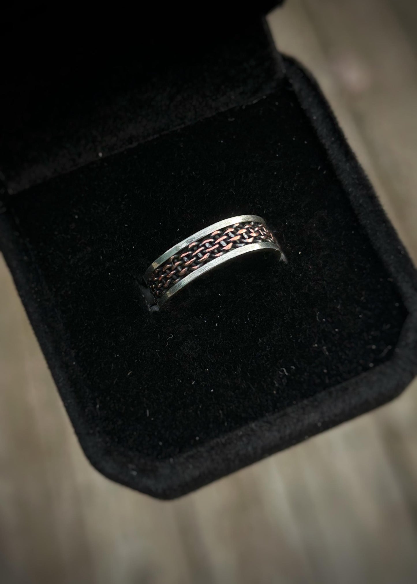 6 strand copper basket weave // Sterling silver and copper // wrapped ring band // braided //handmade ring // mixed metals // comfortable