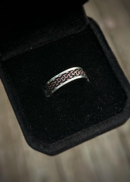 6 strand copper basket weave // Sterling silver and copper // wrapped ring band // braided //handmade ring // mixed metals // comfortable