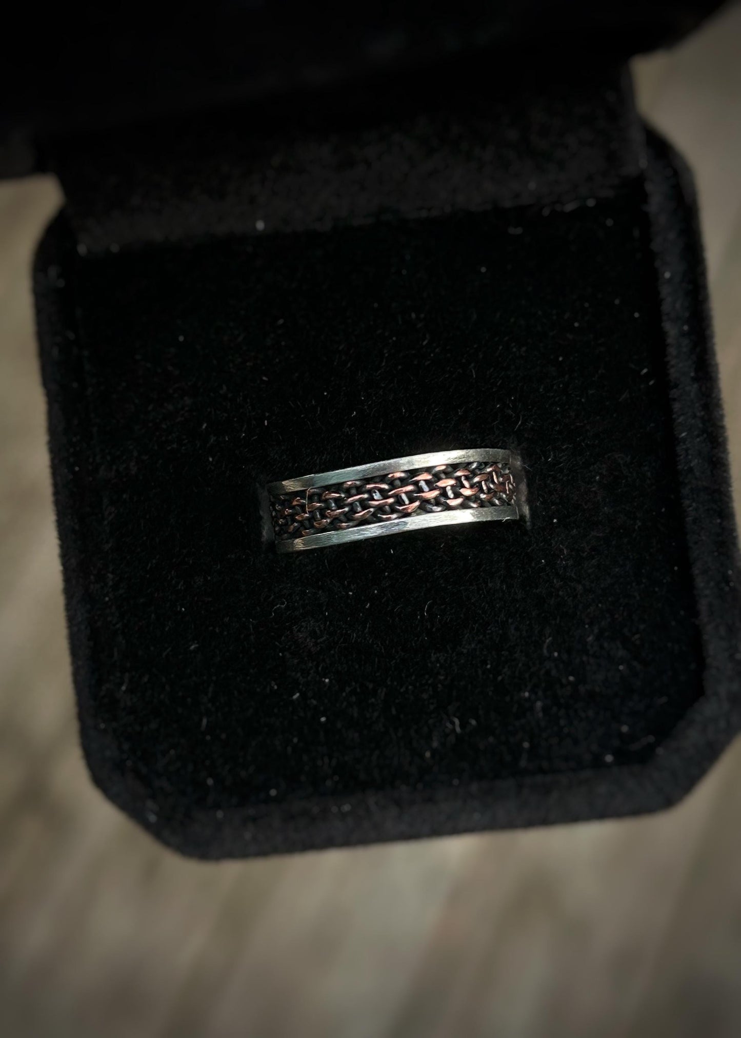 6 strand copper basket weave // Sterling silver and copper // wrapped ring band // braided //handmade ring // mixed metals // comfortable