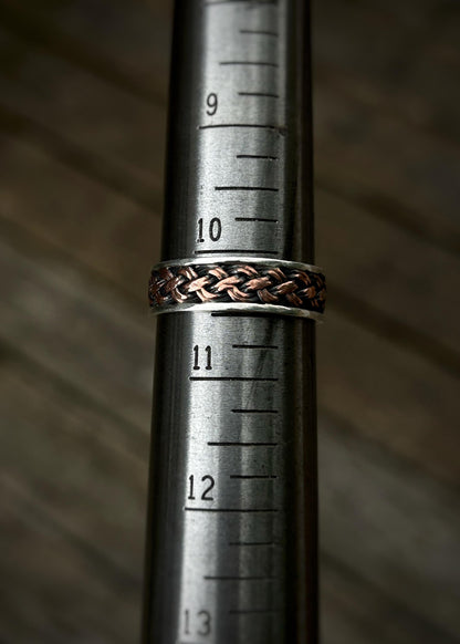 4 Strand, 8 wire braid // Sterling silver and copper // wire wrapped ring band // braided //handmade ring // mixed metals // comfortable