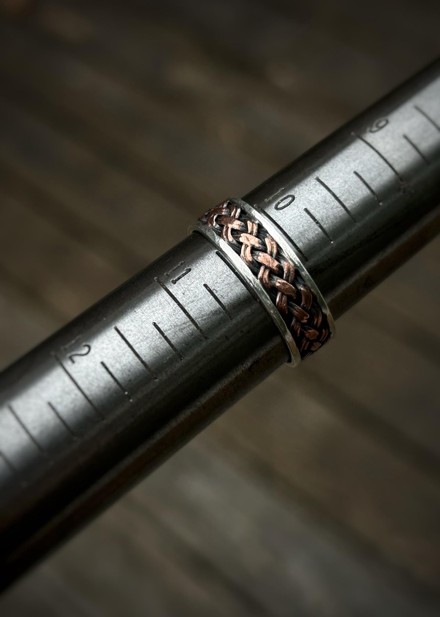4 Strand, 8 wire braid // Sterling silver and copper // wire wrapped ring band // braided //handmade ring // mixed metals // comfortable