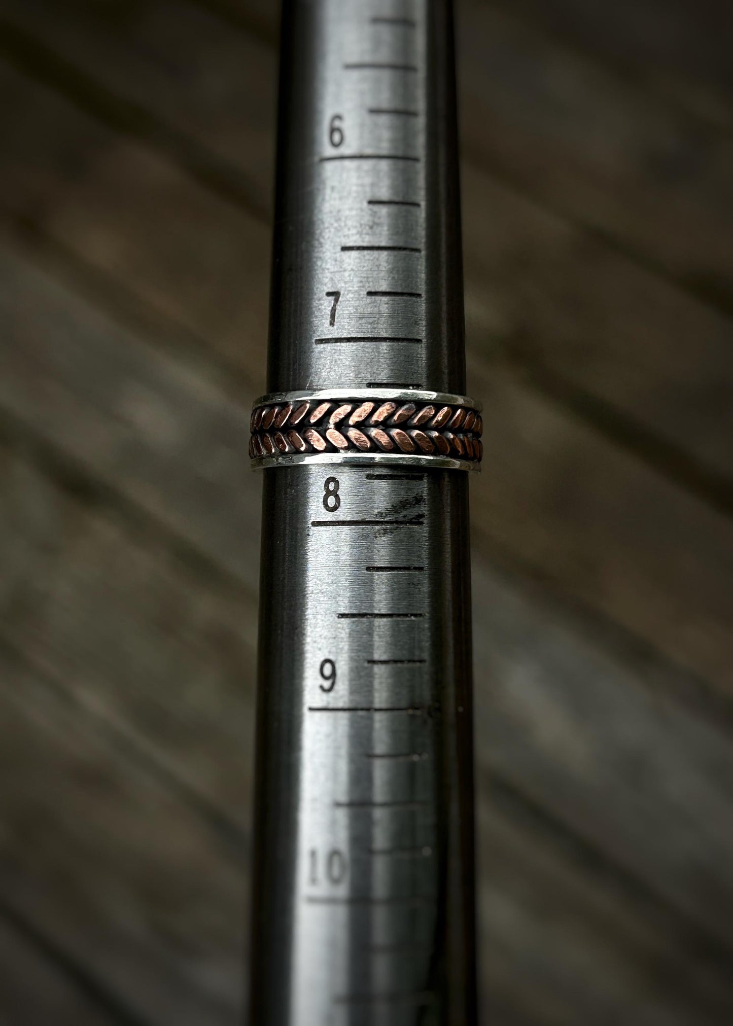 Two-wire wheat braid // Sterling silver and copper // wire wrapped ring band // braided //handmade ring // mixed metals // comfortable