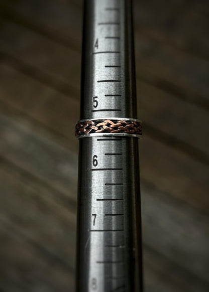 5-wire copper braid // Sterling silver and copper // wire wrapped ring band // braided //handmade ring // mixed metals // comfortable