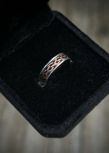 5-wire copper braid // Sterling silver and copper // wire wrapped ring band // braided //handmade ring // mixed metals // comfortable