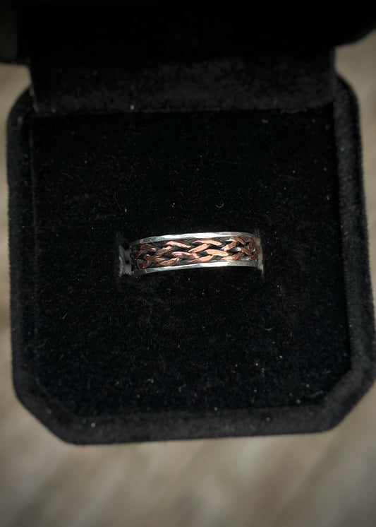 5-wire copper braid // Sterling silver and copper // wire wrapped ring band // braided //handmade ring // mixed metals // comfortable