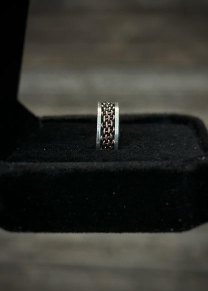 6 strand copper basket weave // Sterling silver and copper // wrapped ring band // braided //handmade ring // mixed metals // comfortable