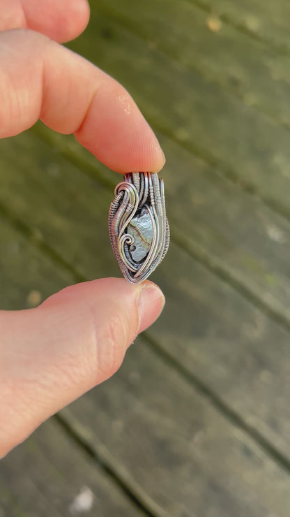 Meteorite Mini // Wire Wrapped Pendant // Oxidized Silver // Handmade Jewelry