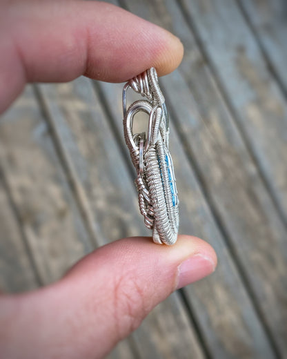 Swiss Blue Topaz // Baby Blue // Wire Wrap Pendant // Festival Jewelry // Sterling Silver // Water Droplet // Handmade // Wire Art