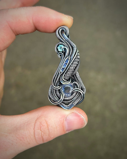 Pastels // Lavender Quartz // Tanzanite // Teal Apatite // Festival Jewelry // Wire Wrapped Pendant // Handmade // Sexy Wrap