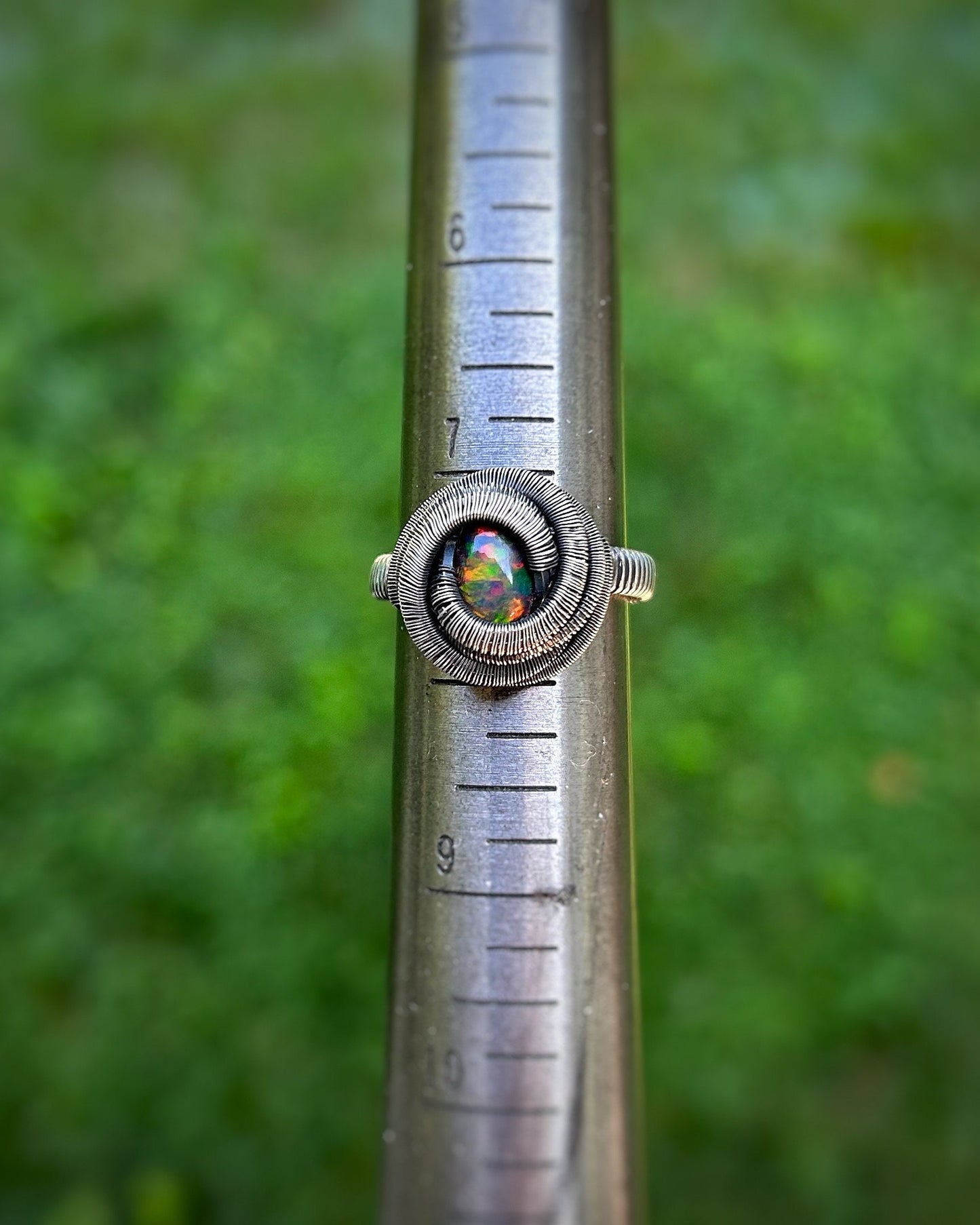 Ethiopian Opal Ring // Black Opal // Fire Opal // Sexy Ring // Festival Jewelry // Handmade Wire Art // Wire Wrapped Ring // Sterling Silver