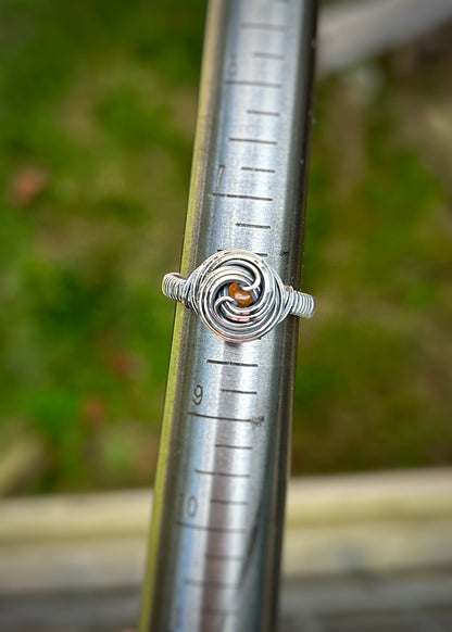 Garnet Ring // Spessertine // January Birthstone // Handmade Jewelry // Orange // Oxidized Silver // Festival Jewelry // Sexy Crystal Wrap